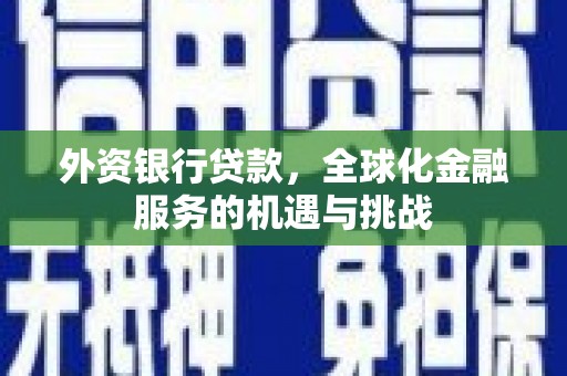 琅琊外资银行贷款，全球化金融服务的机遇与挑战